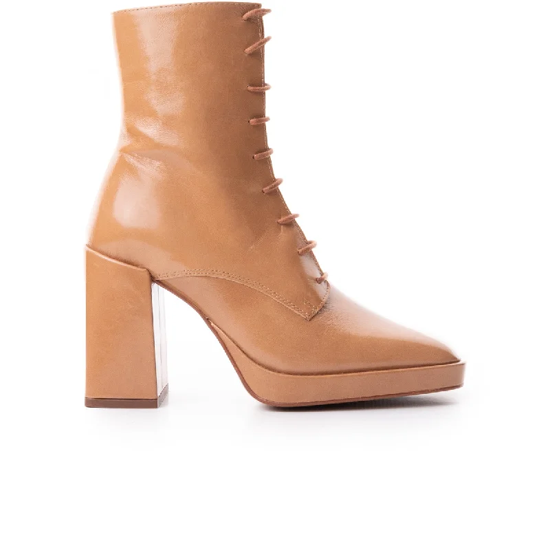 women's leather ankle bootsAmboise Camel Leather