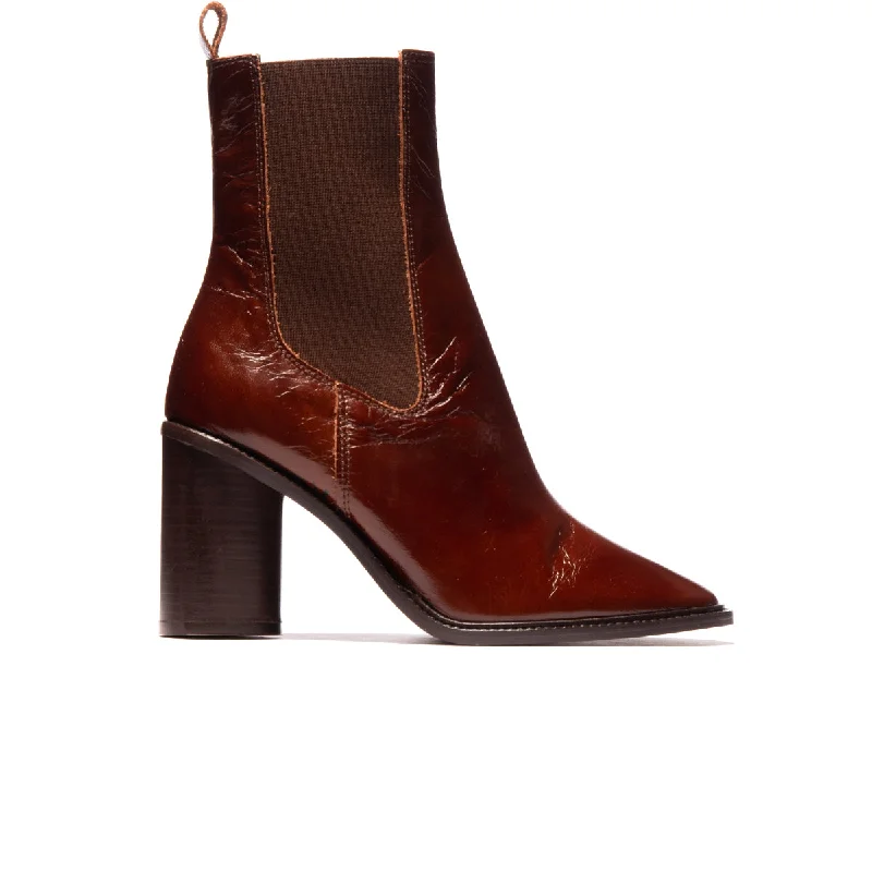 women's ankle boots with perforationsBarnes Chestnut Leather