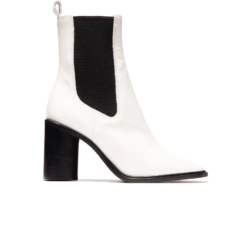 women's ankle boots with glitterBarnes White Leather