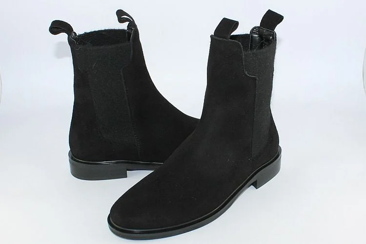 women's ankle boots for casual wear'Lucrezia' Black Suede Ankle Boot