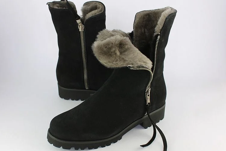 women's chelsea ankle bootsBlack Suede Sheepskin Ankle Boots