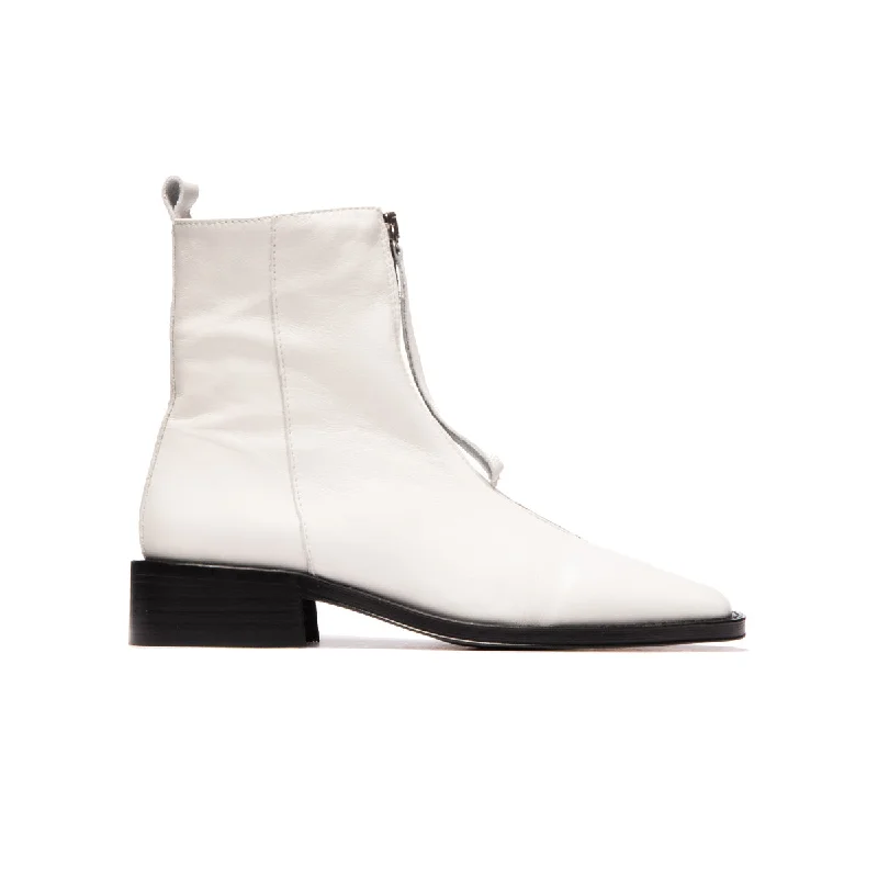 women's combat ankle bootsBruges White Leather