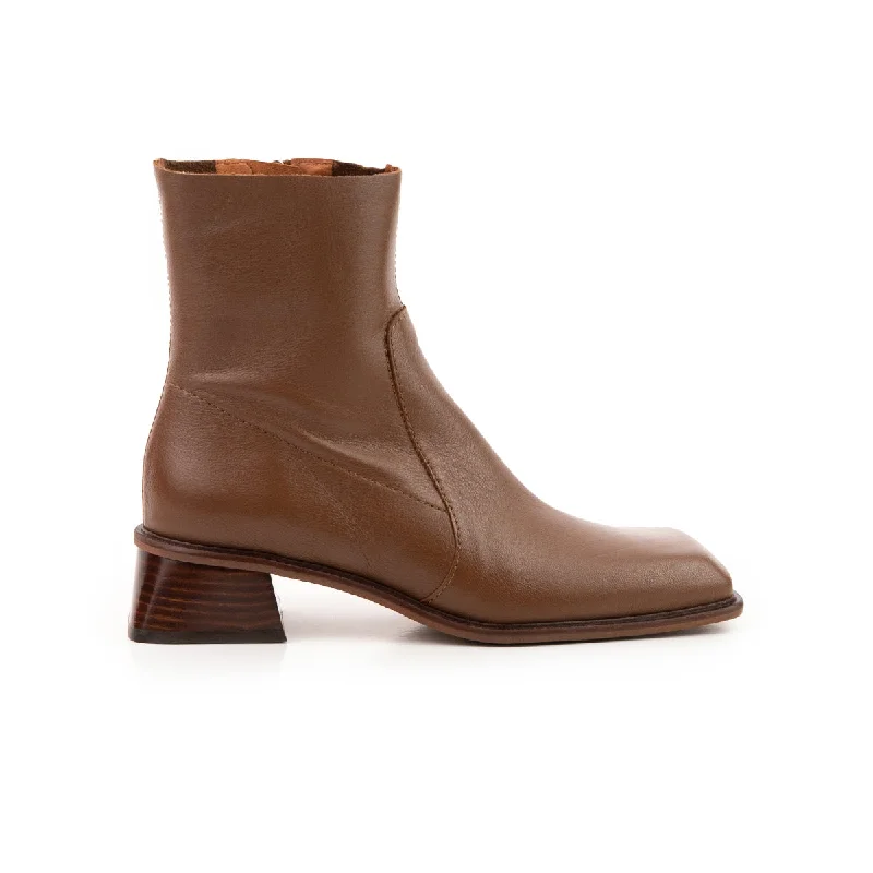 women's heeled ankle bootsBurgos Cognac Leather