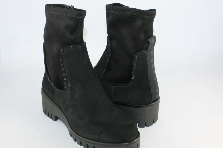 women's ankle boots with kitten heelsBlack Suede Wedge Ankle Boot