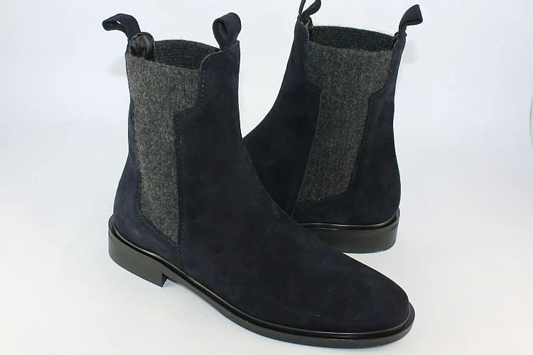 women's ankle boots with unique patterns'Lucrezia' Navy Suede Ankle Boot