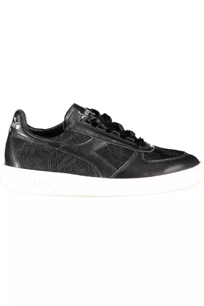 women's waterproof bootiesDiadora Chic Embroidered Black Sports Sneakers