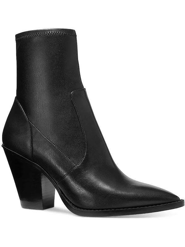 women's booties with block heelDover Heeled Bootie Womens Leather Zip Up Booties