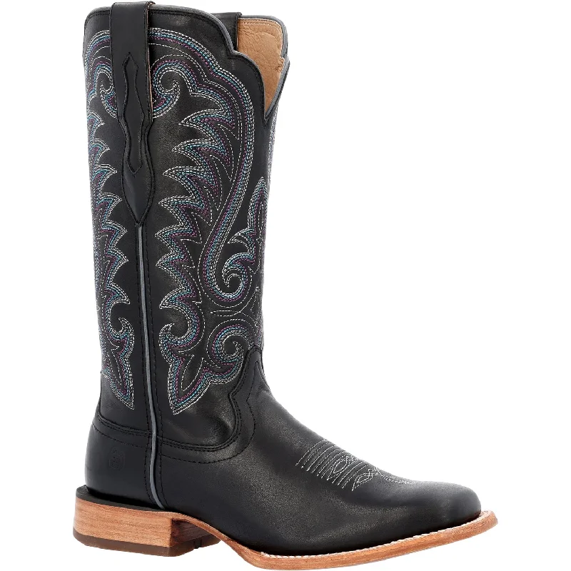 women's cowboy boots with exotic skinsDurango Womens Arena Pro Western Black Mulberry Leather Cowboy Boots