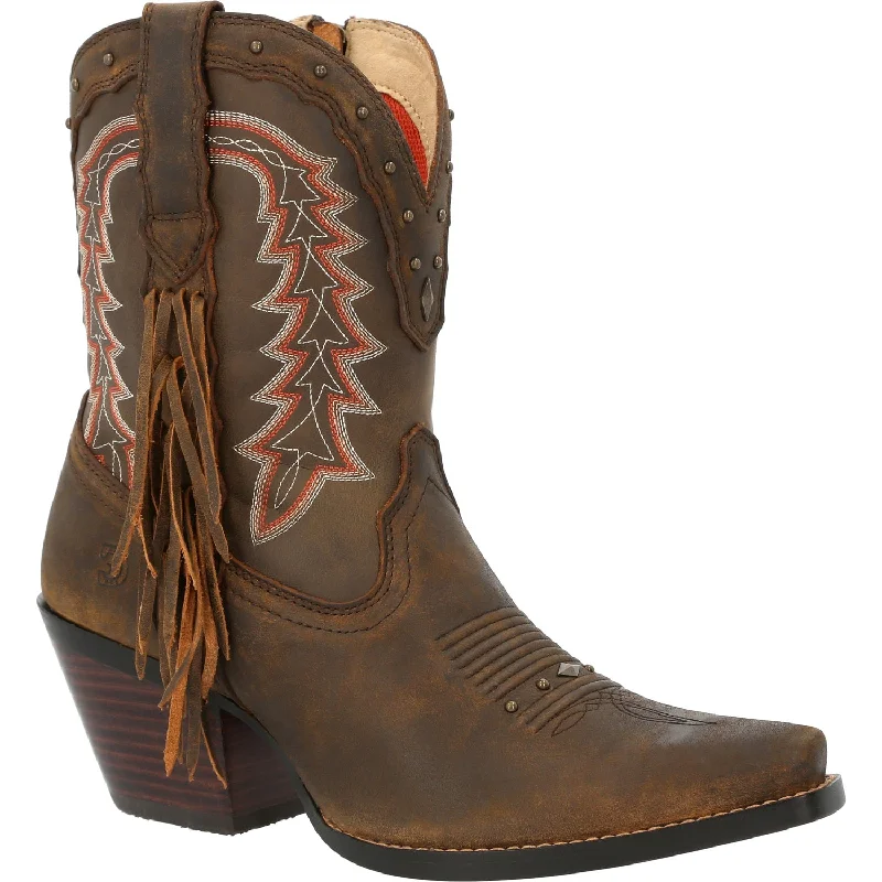 women's distressed cowboy bootsDurango Womens Crush Bootie Roasted Pecan Leather Cowboy Boots