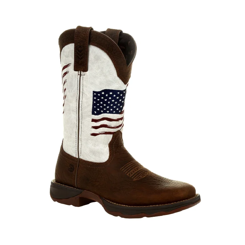 women's cowboy boots with rhinestonesDurango Womens Lady Rebel Flag Bay Brown/White Leather Cowboy Boots