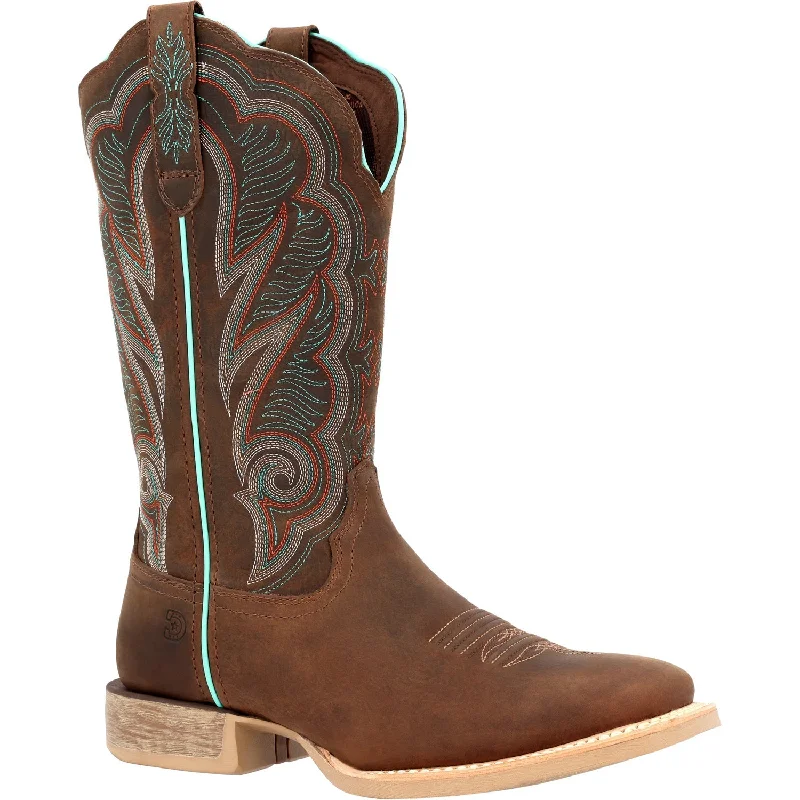 women's cowboy boots with bucklesDurango Womens Lady Rebel Pro Juniper Brown Leather Cowboy Boots