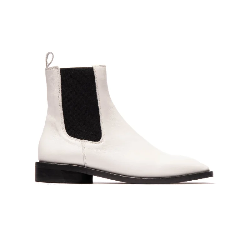 women's ankle boots with elastic sidesDurham White Leather