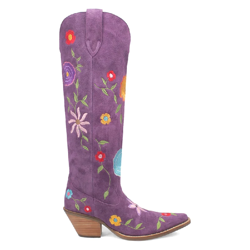 women's cowboy boots with stacked heelFlower Power Embroidered Floral Snip Toe Cowboy Boots