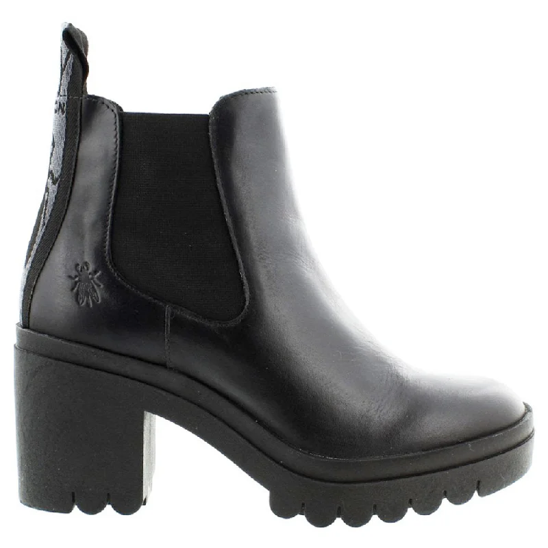 women's ankle boots with pull tabsTope520Fly Leather Women's Block Heel Chelsea Boots