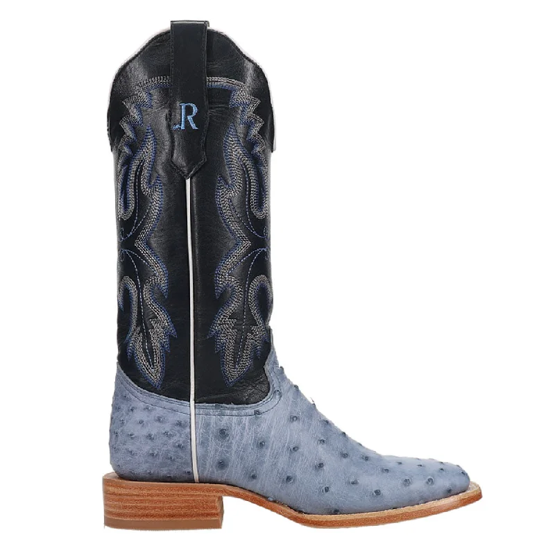 women's waterproof cowboy bootsFull Quill Ostrich Embroidered Square Toe Cowboy Boots