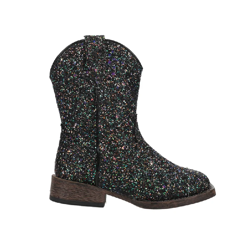 women's cowboy boots with embroideryGlitter Galore Square Toe Cowboy Boots (Toddler)