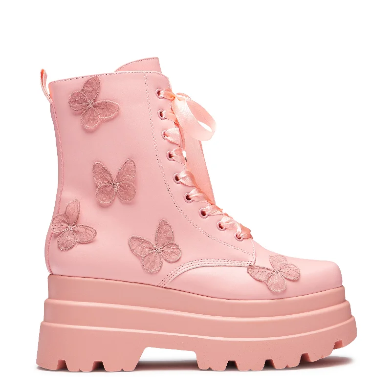 women's ankle boots for rainy weatherGood Fairy Queen Butterfly Boots - Pink