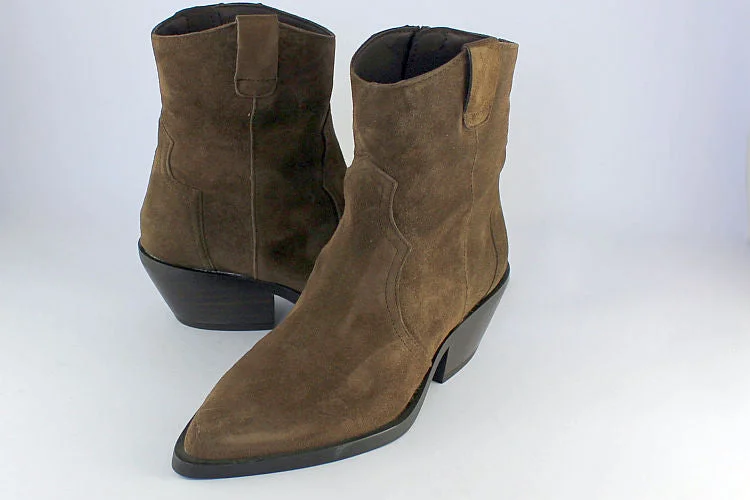 women's ankle boots for special occasions'Alpe Holly' Suede Mustang Brown Ankle Boot