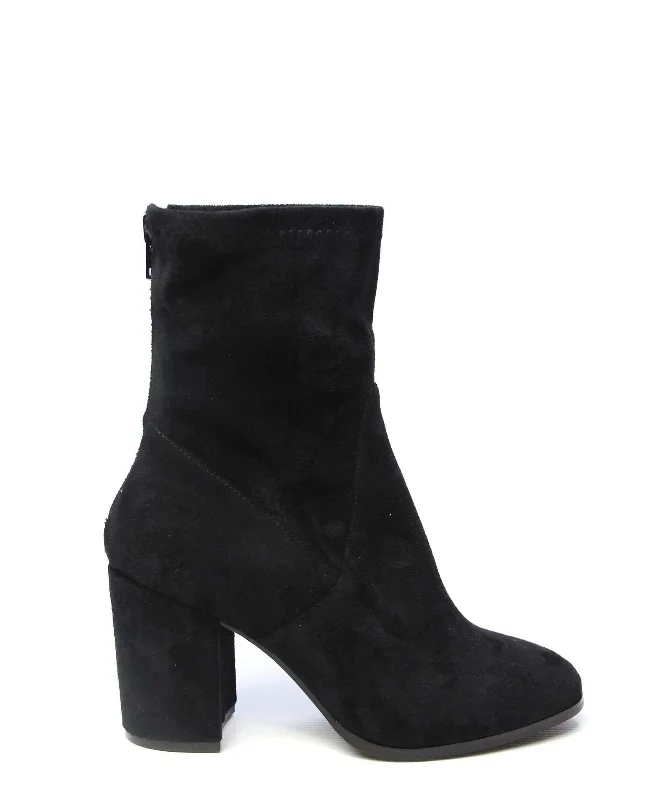 women's ankle boots with floral designHoxton Boot Black Faux Suede