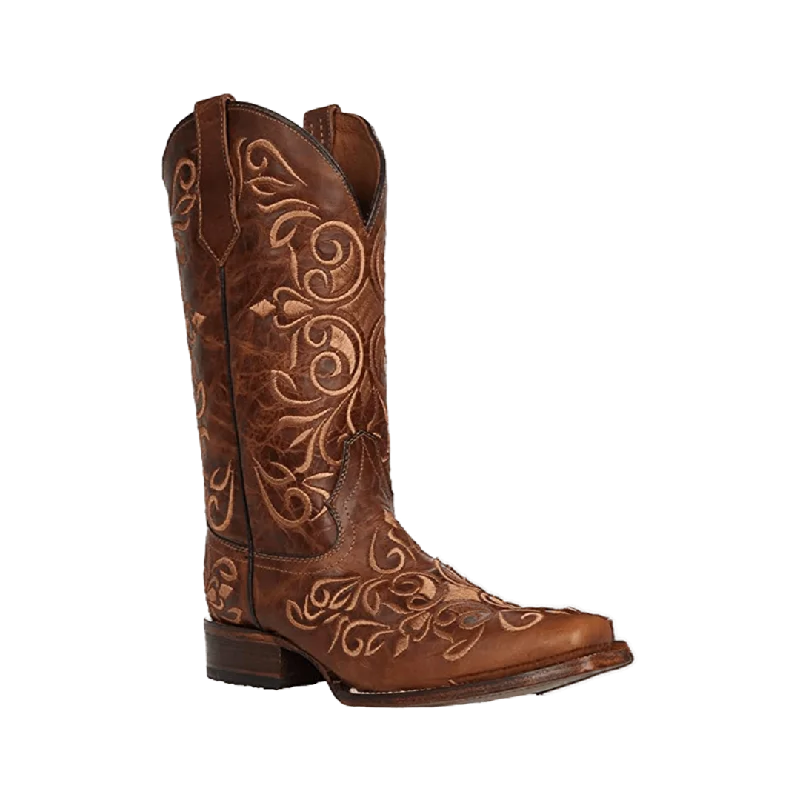 women's cowboy boots for summerCorral Boots Women's Honey Brown Embroidered Boot