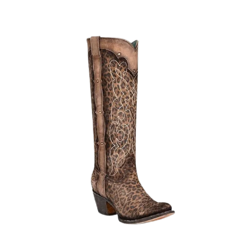 women's cowboy boots with studsCorral Women's Round Toe Leopard Print Boots