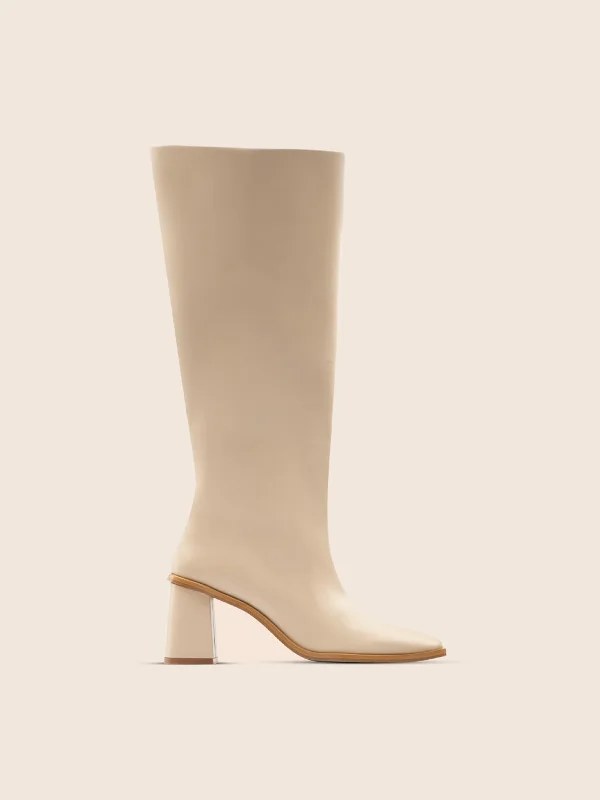 women's heeled boots with studsLorca Cream Boot