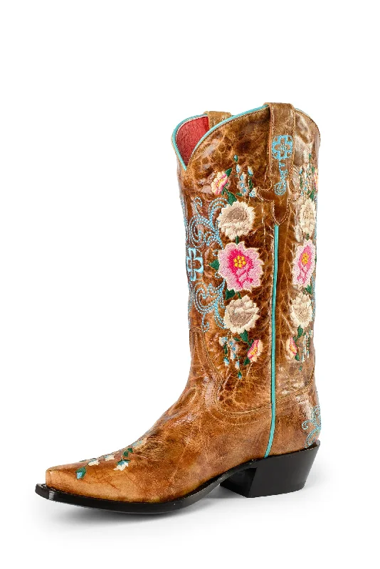 women's cowboy boots with zippersMacie Bean Womens Rose Garden Honey Bunch Leather Cowboy Boots 11 M