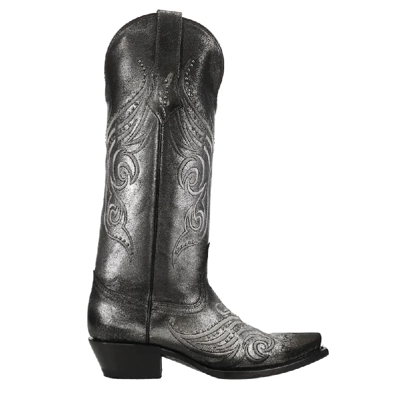 women's short cowboy bootsMasquerade Embroidered Gradient Metallic Studded Snip Toe Cowboy Boots