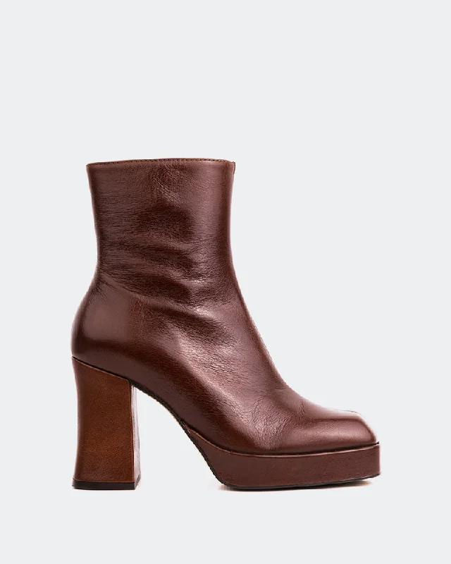 women's ankle boots with unique patternsMayotte Chestnut Leather