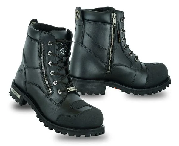 Women's patent leather biker boots for a shiny lookMen’s Side Zipper Waterproof Ankle Protection Boots