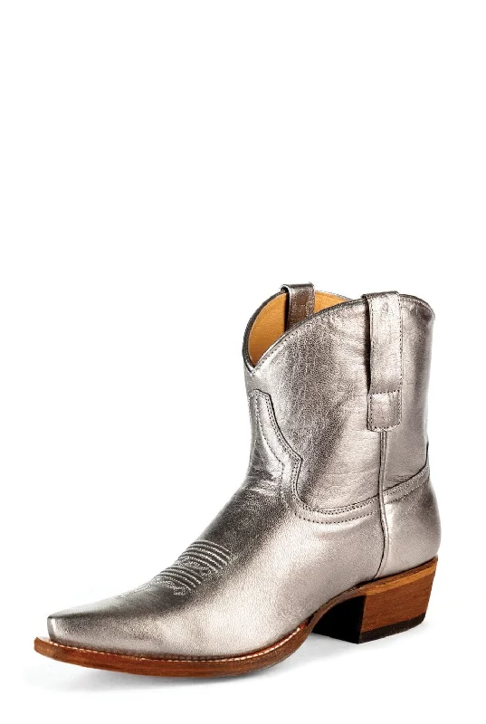 women's cowboy boots for winterMiss Macie Bean Womens Gunmetal Leather Pedal to the Fashion Boots 8.5 M