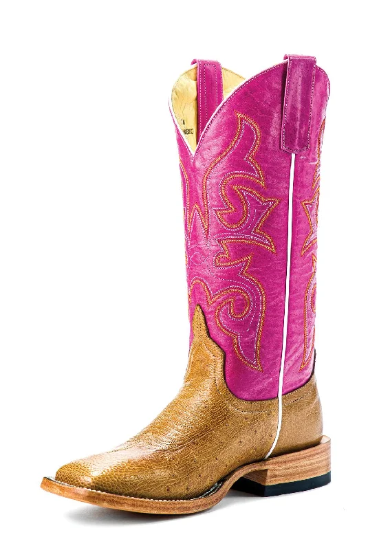 women's cowboy boots with pointed toeMiss Macie Bean Womens Pink Ostrich 13in Top Hand Fashion Boots 6 M