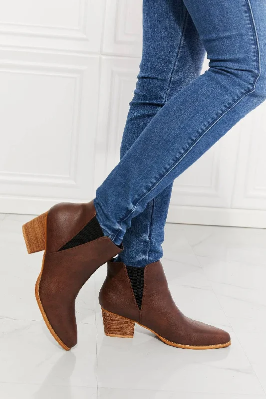 women's booties with combat styleBack At It - Point Toe Bootie in Chocolate For women