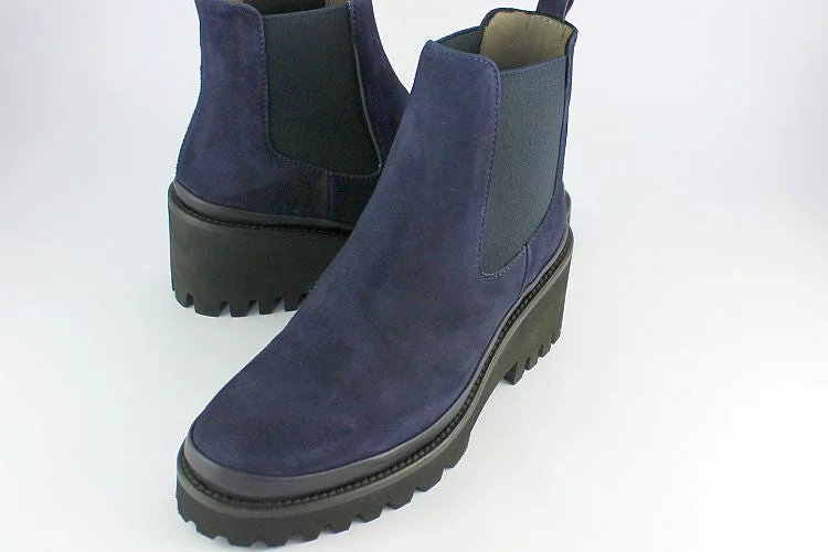 women's ankle boots for wide calves'Giulia Navy' Suede Chelsea Boot