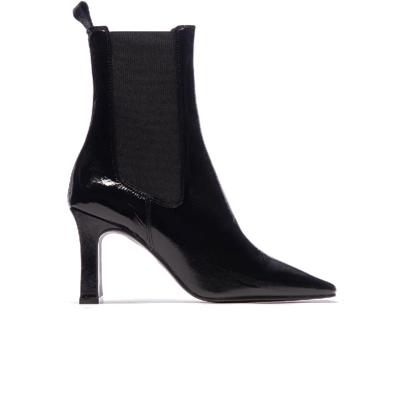 women's ankle boots with round toeNice Black Leather