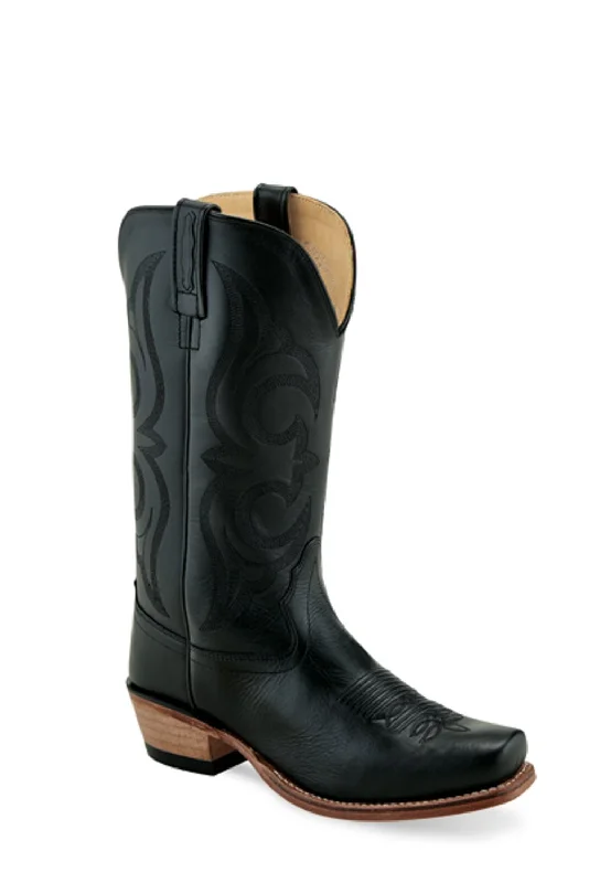 women's cowboy boots for everyday wearOld West Black Womens Leather 12in Cowboy Boots 7.5M