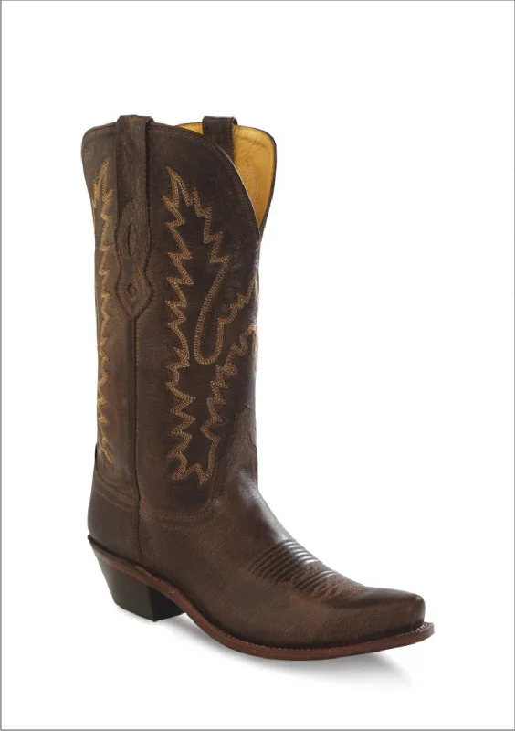 women's cowboy boots for workOld West Brown Canyon Womens All Leather 12in Stitch Snip Toe Cowboy Boots 5 B