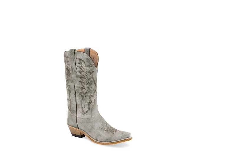 women's cowboy boots for everyday wearOld West Womens Fashion Snip Grey Leather Cowboy Boots