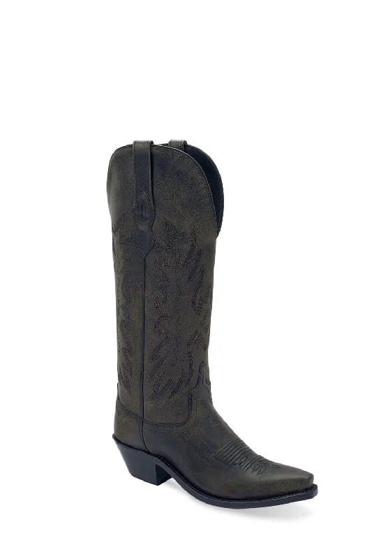 women's cowboy boots with pull strapsOld West Womens Western Black Leather Cowboy Boots 8 B