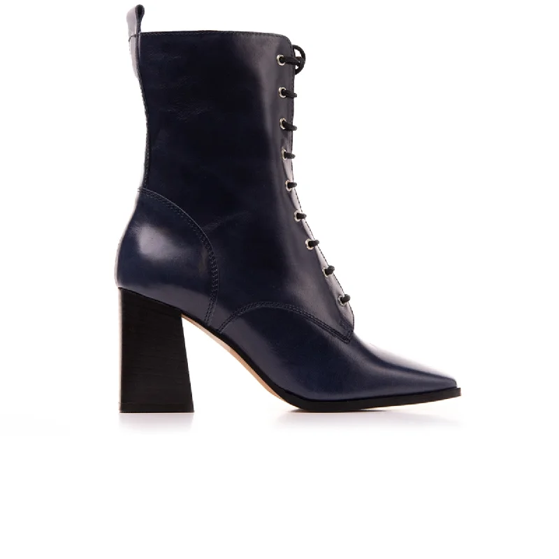 women's ankle boots with pointed toePalermo Navy Leather