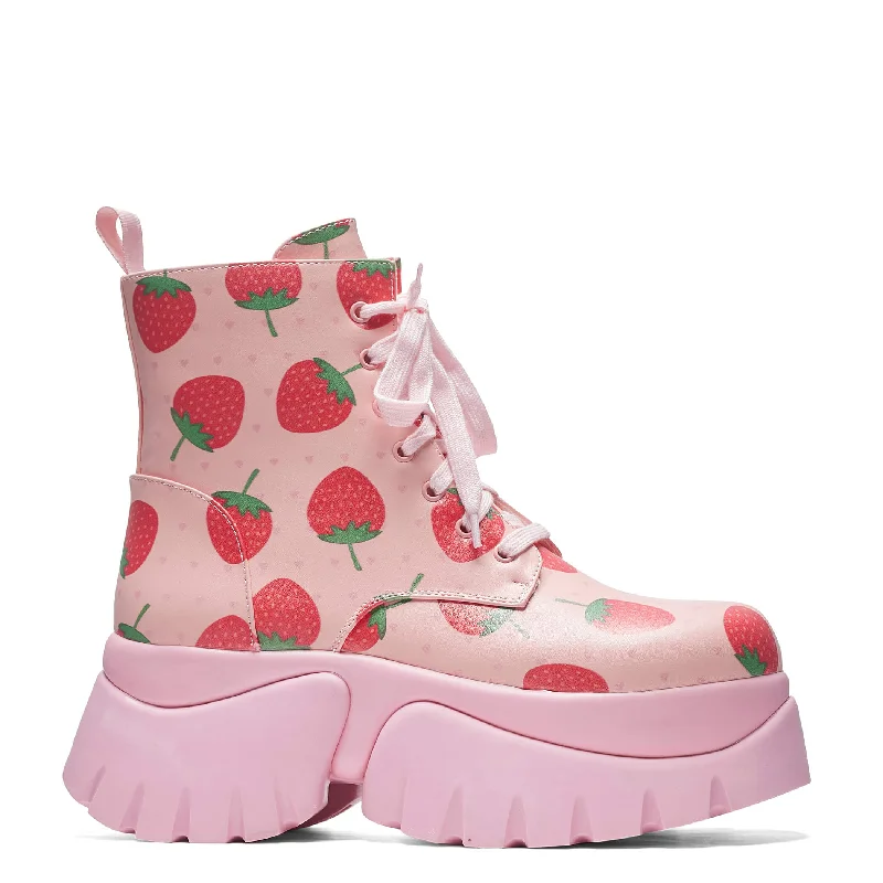 women's ankle boots with kitten heelsStrawberry Spongecake Pink 'Monster' Boots