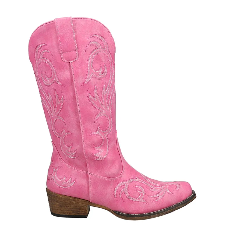 women's cowboy boots with pull strapsRiley Embroidered Snip Toe Cowboy Boots