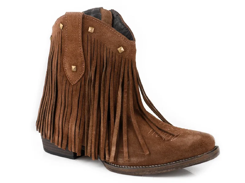 women's cowboy boots for fashionRoper Womens Dusty Fringe Brown Suede Cowboy Boots