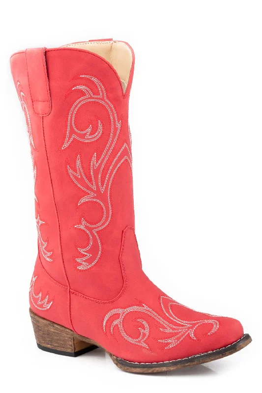 women's cowboy boots for concertsRoper Womens Riley Red Faux Leather Cowboy Boots