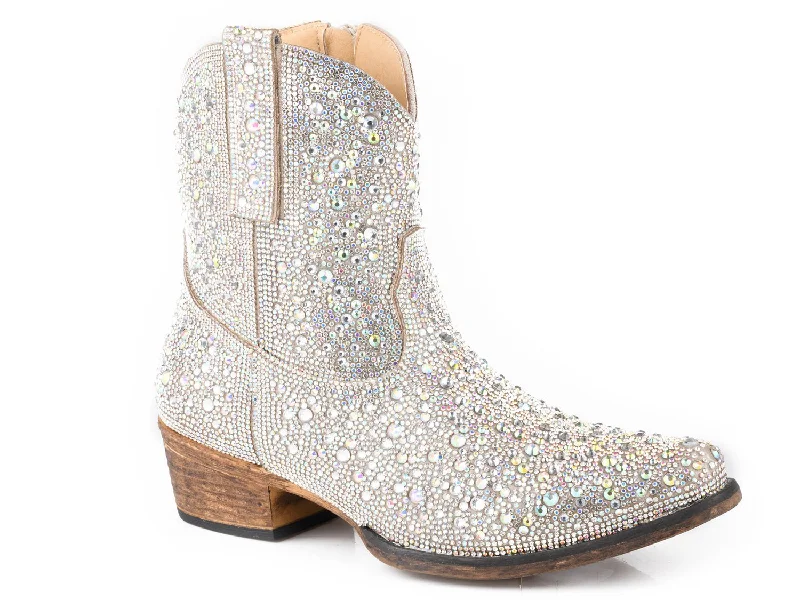 women's cowboy boots in blackRoper Womens Shay Jewells Silver Faux Leather Cowboy Boots