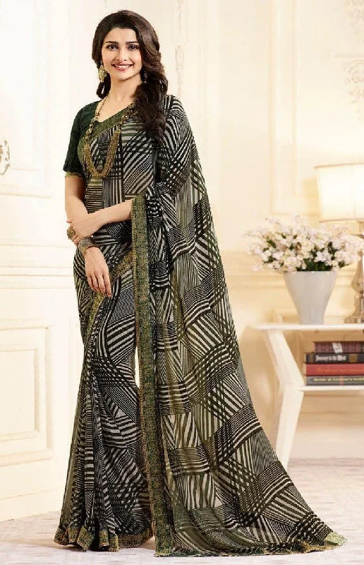 women's distressed moto bootsIdeal Black Colored Casual Wear Printed Georgette Saree