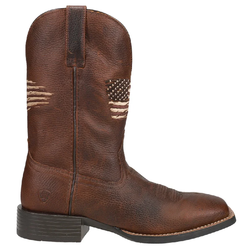 women's cowboy boots with metallic accentsSport All Country Patriotic Square Toe Cowboy Boots