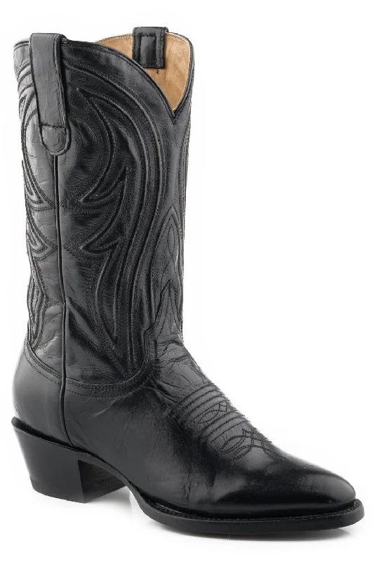 women's tall cowboy bootsStetson Womens Nora Black Calf Leather Cowboy Boots