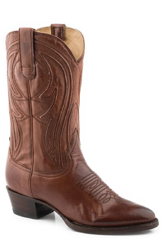 women's cowboy boots for summerStetson Womens Nora Brown Leather Cowboy Boots