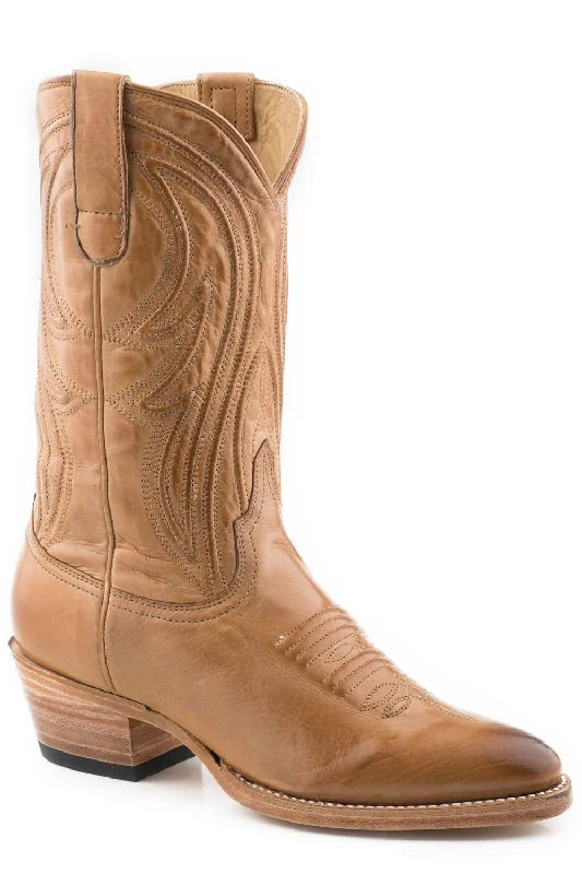 women's cowboy boots for wide calfStetson Womens Nora Gold Calf Leather Cowboy Boots